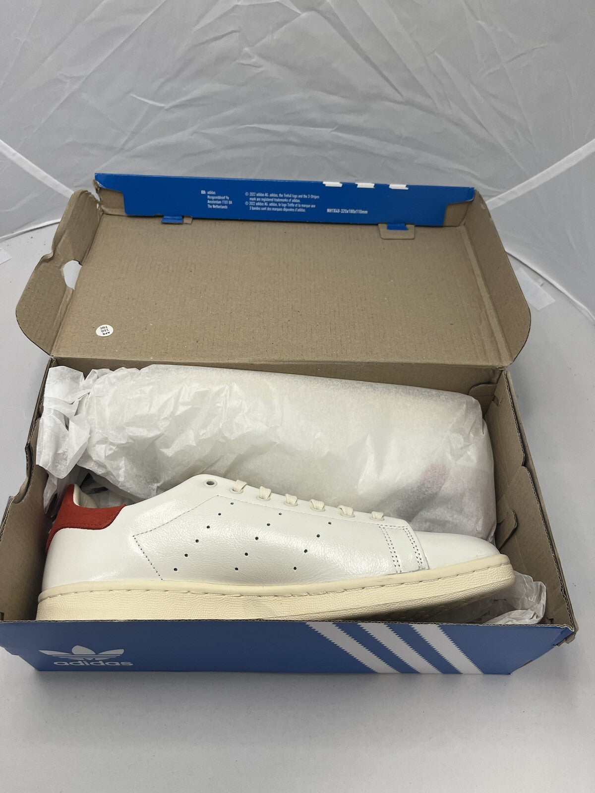Size UK 10 Adidas Stan Smith Lux White Red Brand New In Box 📦