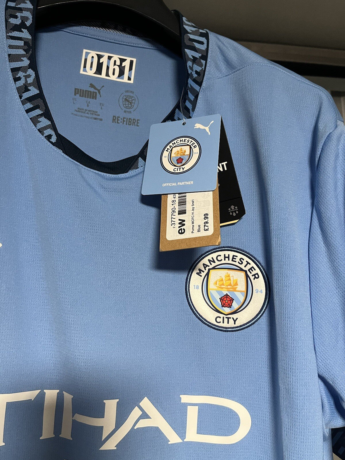 Manchester City Football Shirt Men's Puma Large