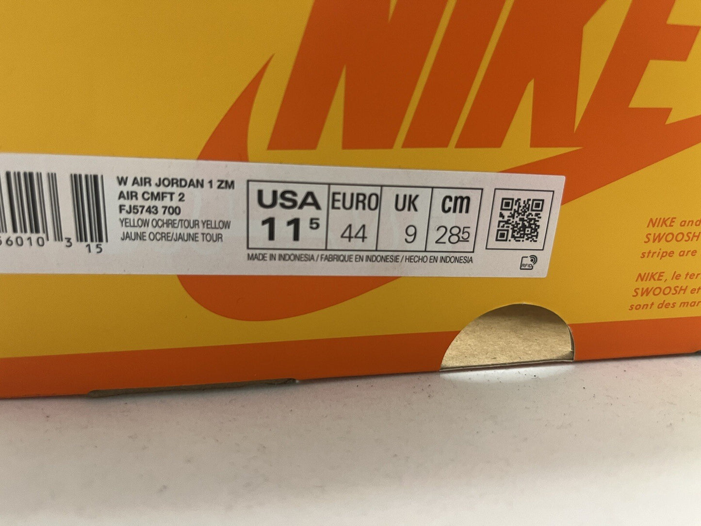 NIKE AIR JORDAN 1 ZOOM AIR COMFORT 2 TRAINERS YELLOW OCHRE UK 9 BRAND NEW