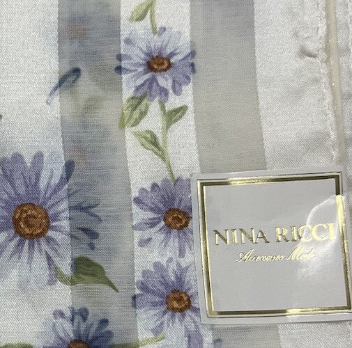 NINA RICCI Small Silk/Cotton handkerchief - Floral  - 52 x 52 cm