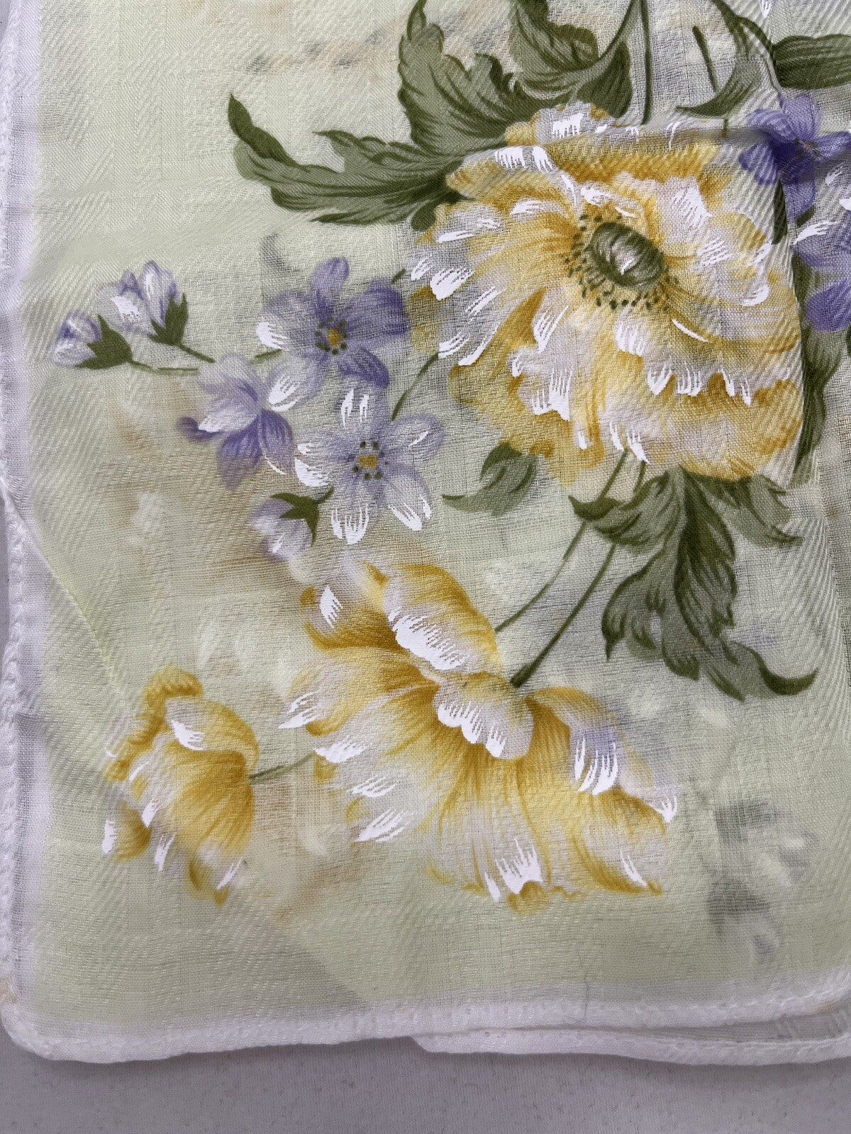 Hanae Mori Hand Painted Handkerchief Neckerchief