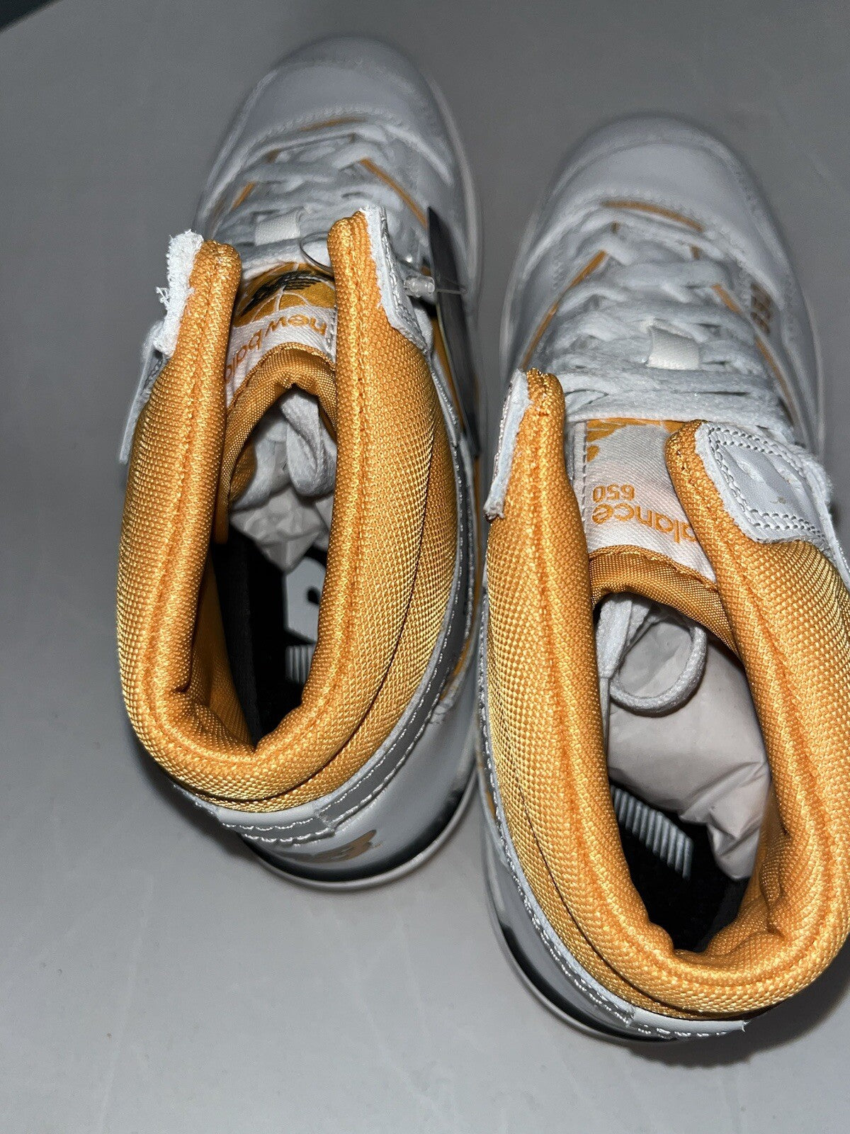 New Balance 650 Hi Trainers - UK Size 6.5 - Orange White Brand new box damage