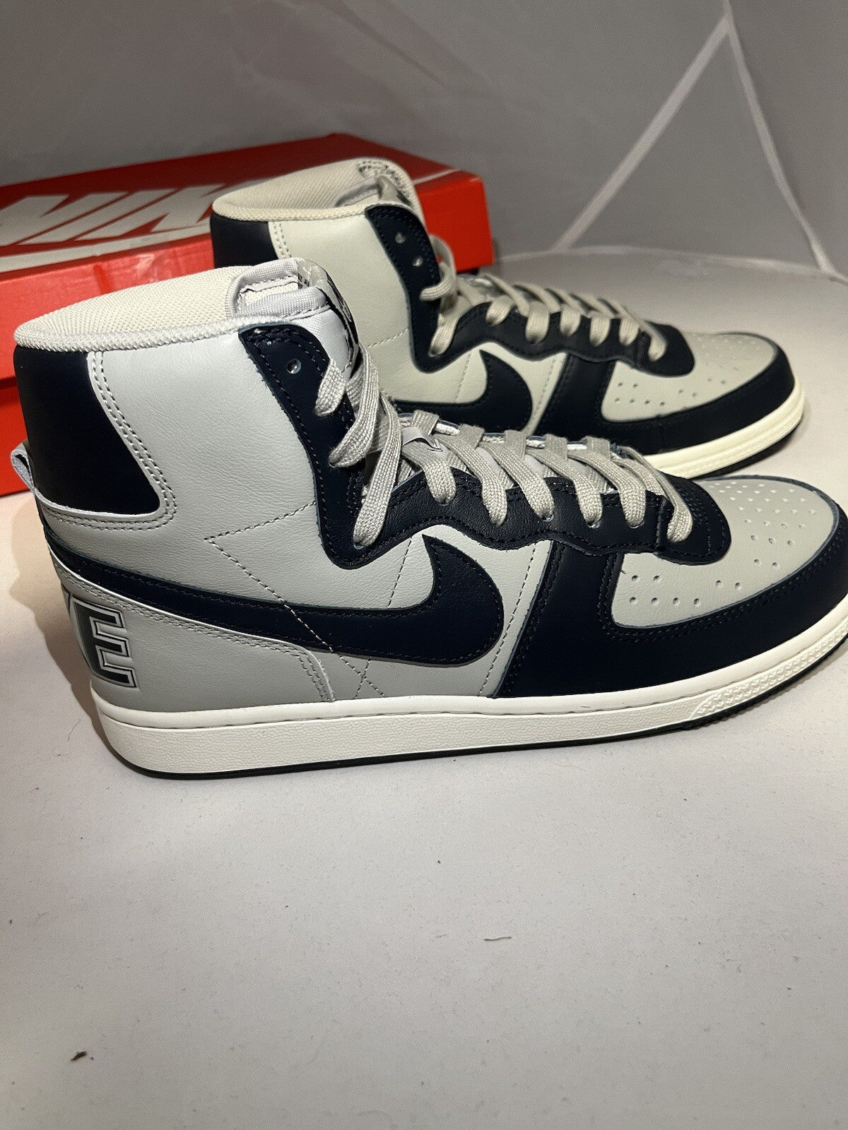 NIKE Terminator High Granite/Dark Obsidian-Sail Shoes uk 7 FB1832-001 Sneakers