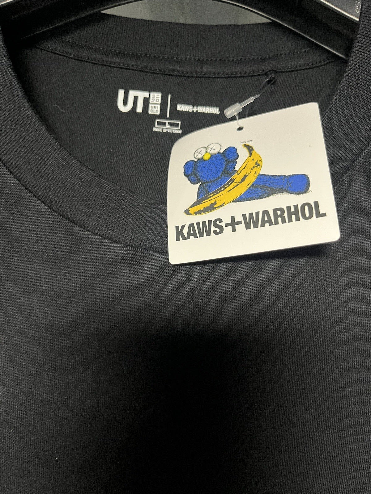 NWT UNIQLO UT KAWS + Andy Warhol Black Short Sleeve T-Shirt TEE