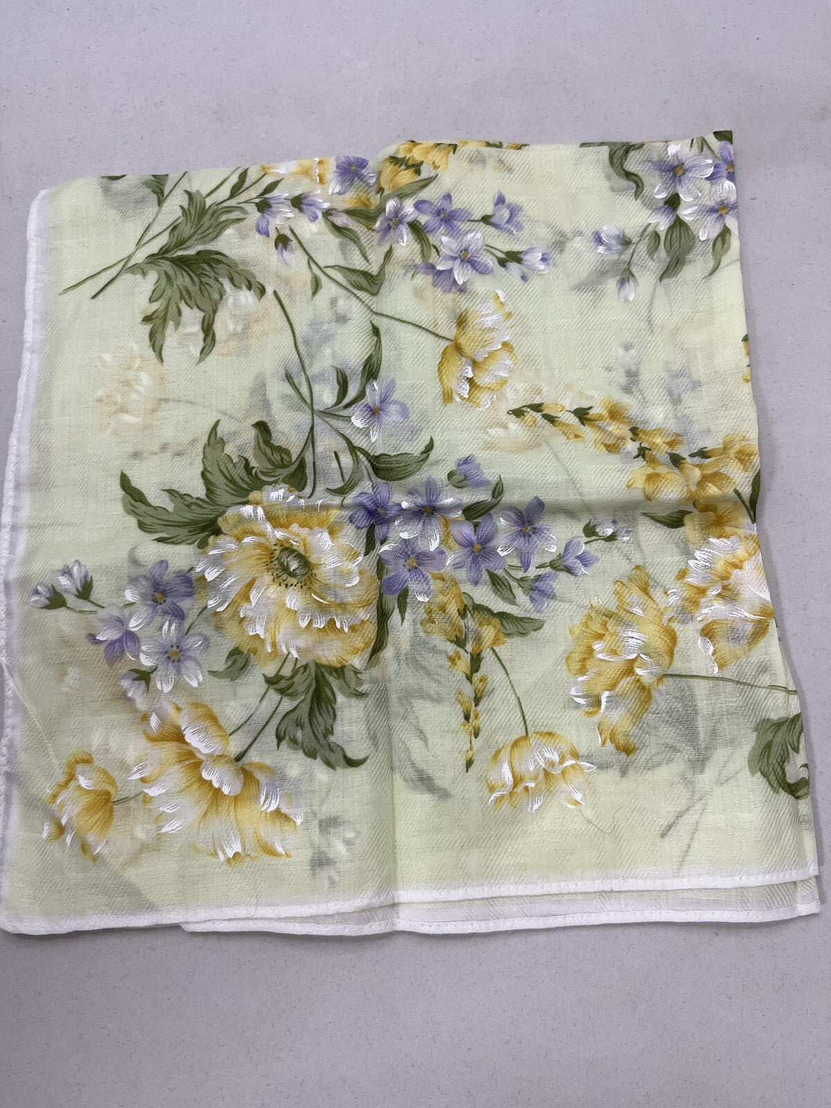 Hanae Mori Hand Painted Handkerchief Neckerchief