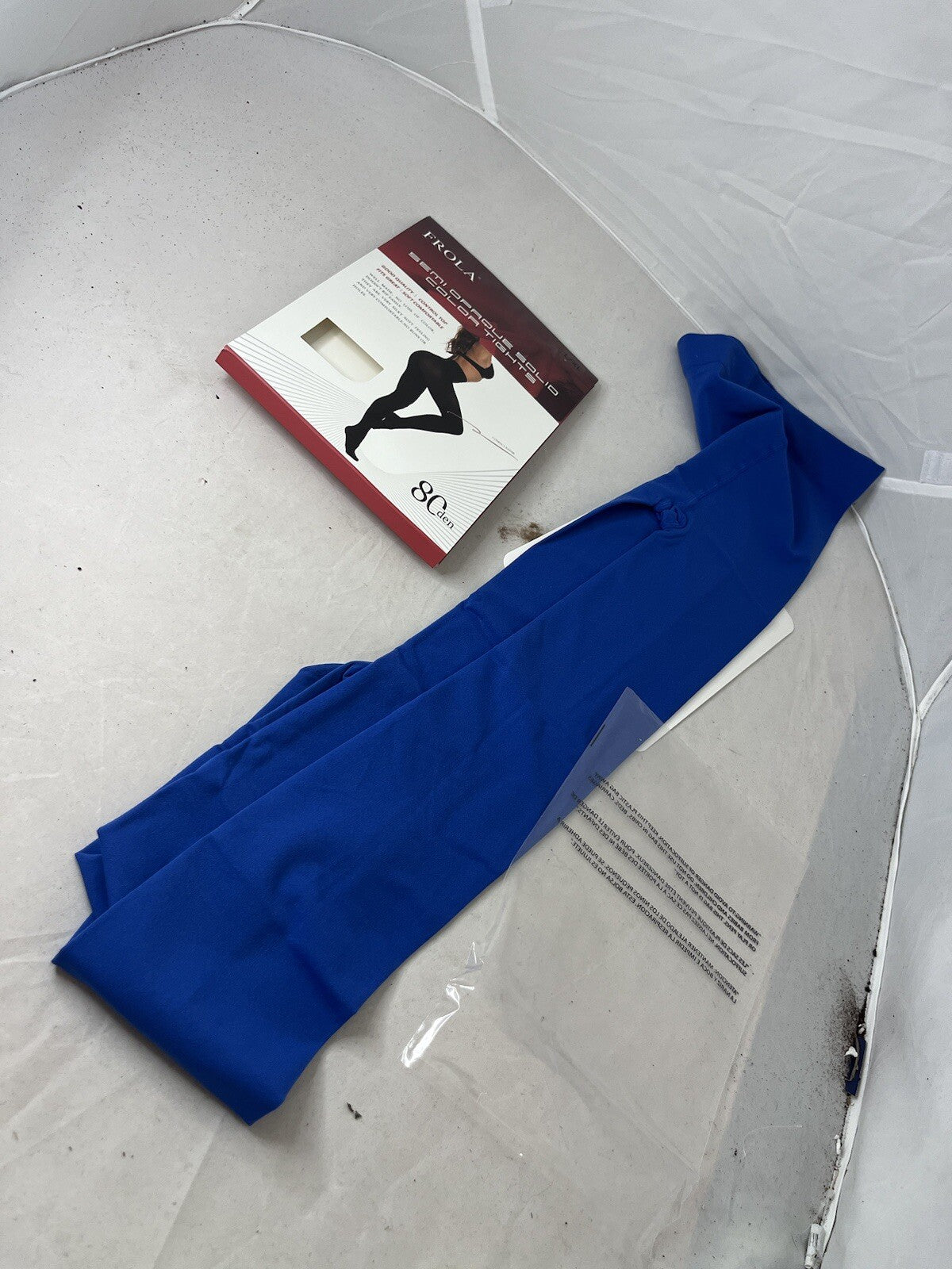 Frola Semi Opaque Solid Color Blue Tights Size L/XL 5'3" -5'11" 120 - 180 lbs.
