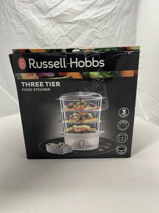 Russell Hobbs Food Steamer 3 Tier with 1L Rice Bowl & 60 Minute Timer - 21140