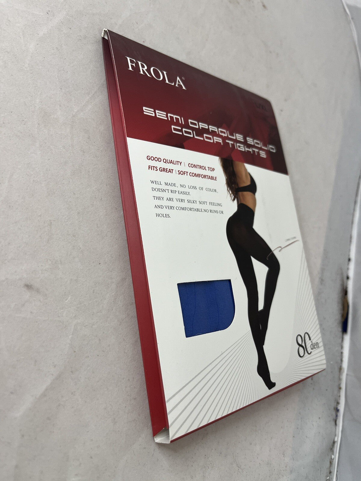 Frola Semi Opaque Solid Color Blue Tights Size L/XL 5'3" -5'11" 120 - 180 lbs.