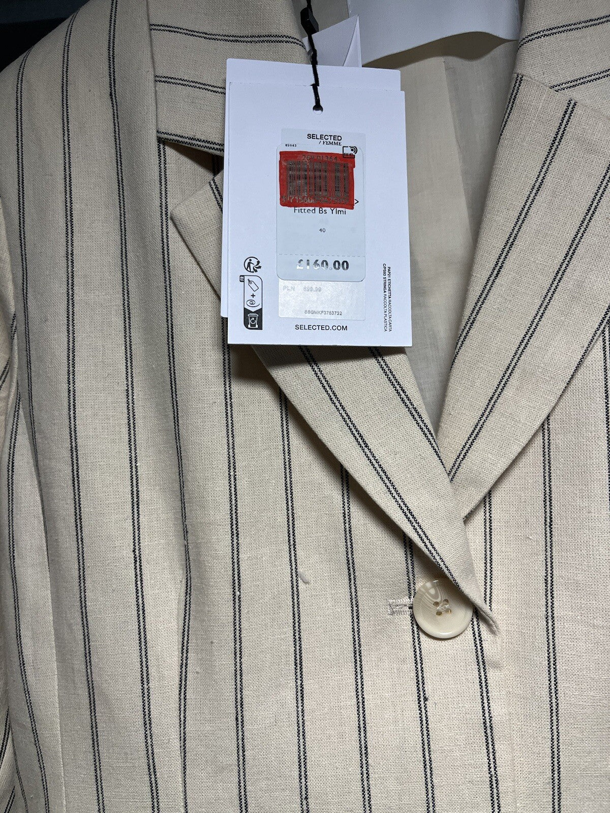 John Lewis Femme Stripe Blazer UK 40