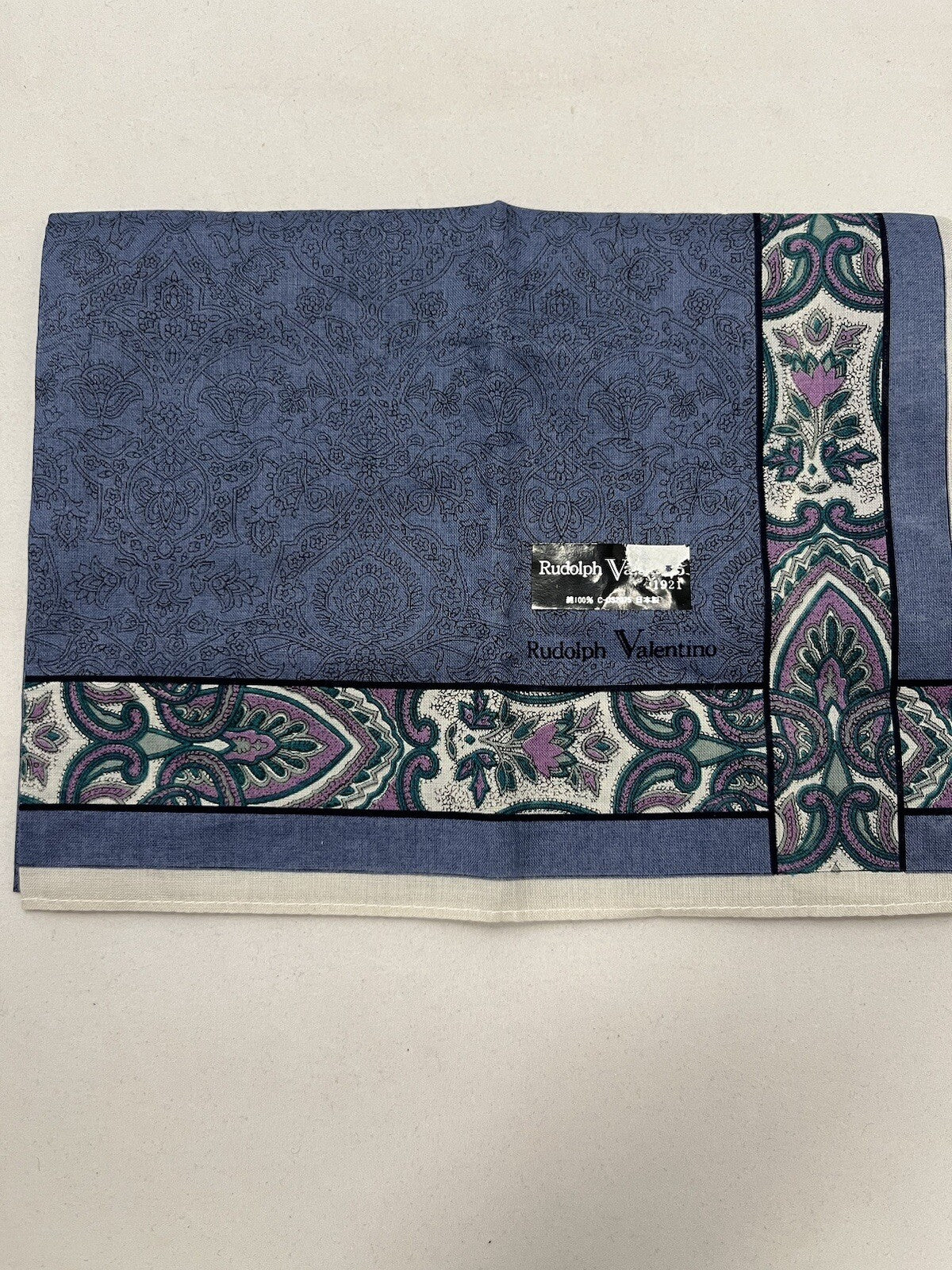 RUDOLPH VALENTINO *Blue Mens Handkerchief 46cm