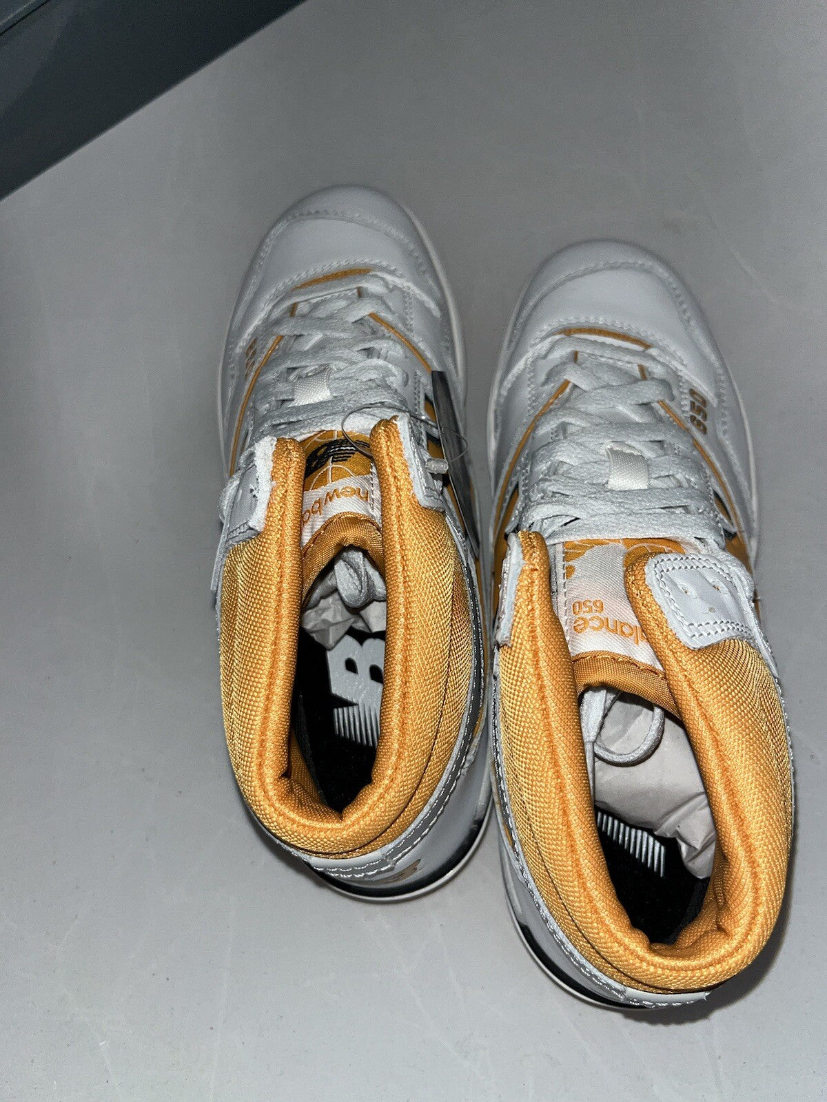 New Balance 650 Hi Trainers - UK Size 6.5 - Orange White Brand new box damage