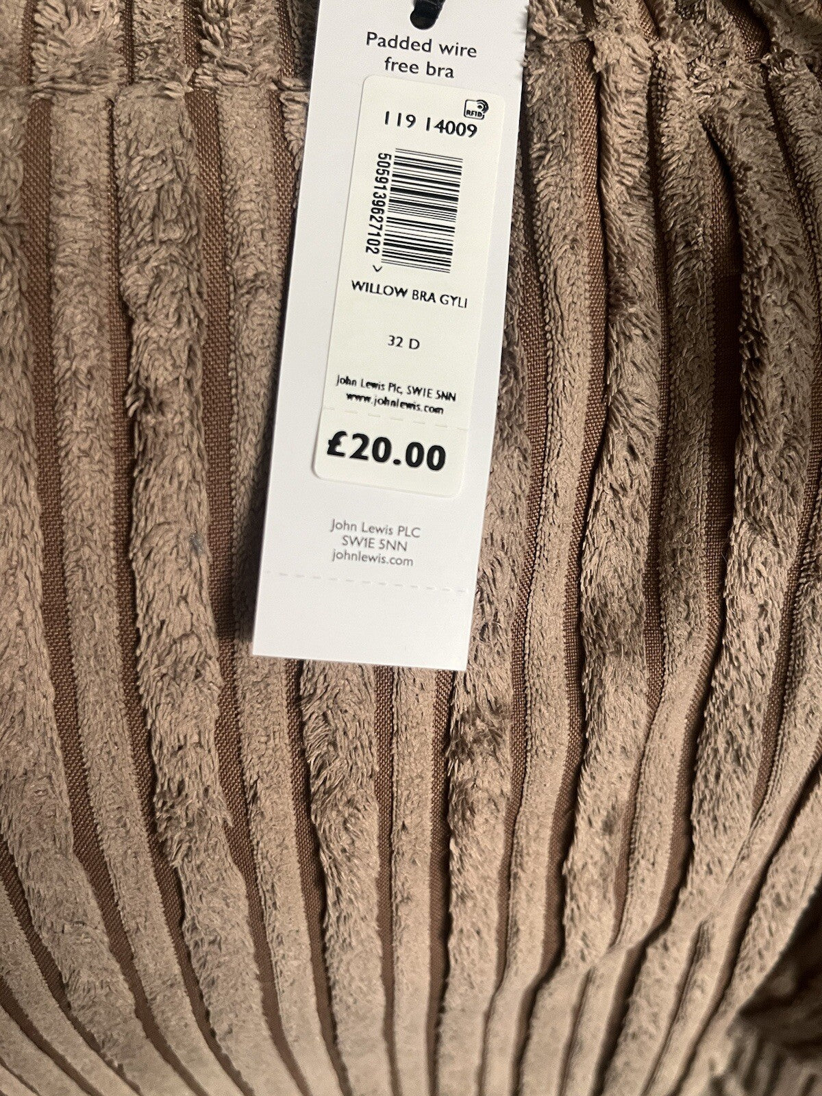 John Lewis Anyday Silver Willow Wire free Bra Size 32D💥50% OFF💥