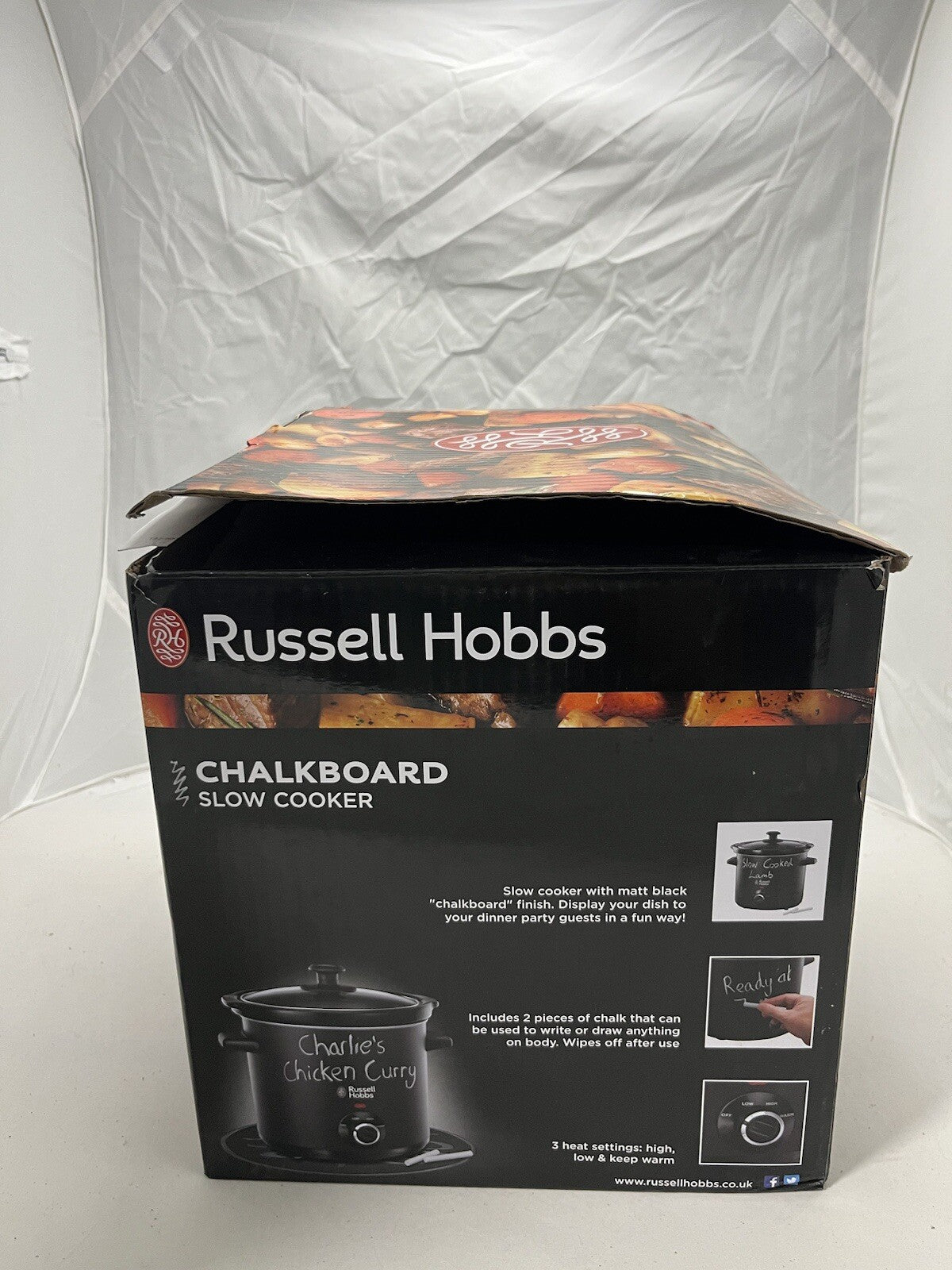 Russell Hobbs Chalk board Slow Cooker 3.5L 4 Portion 24180 Keep Warm Black