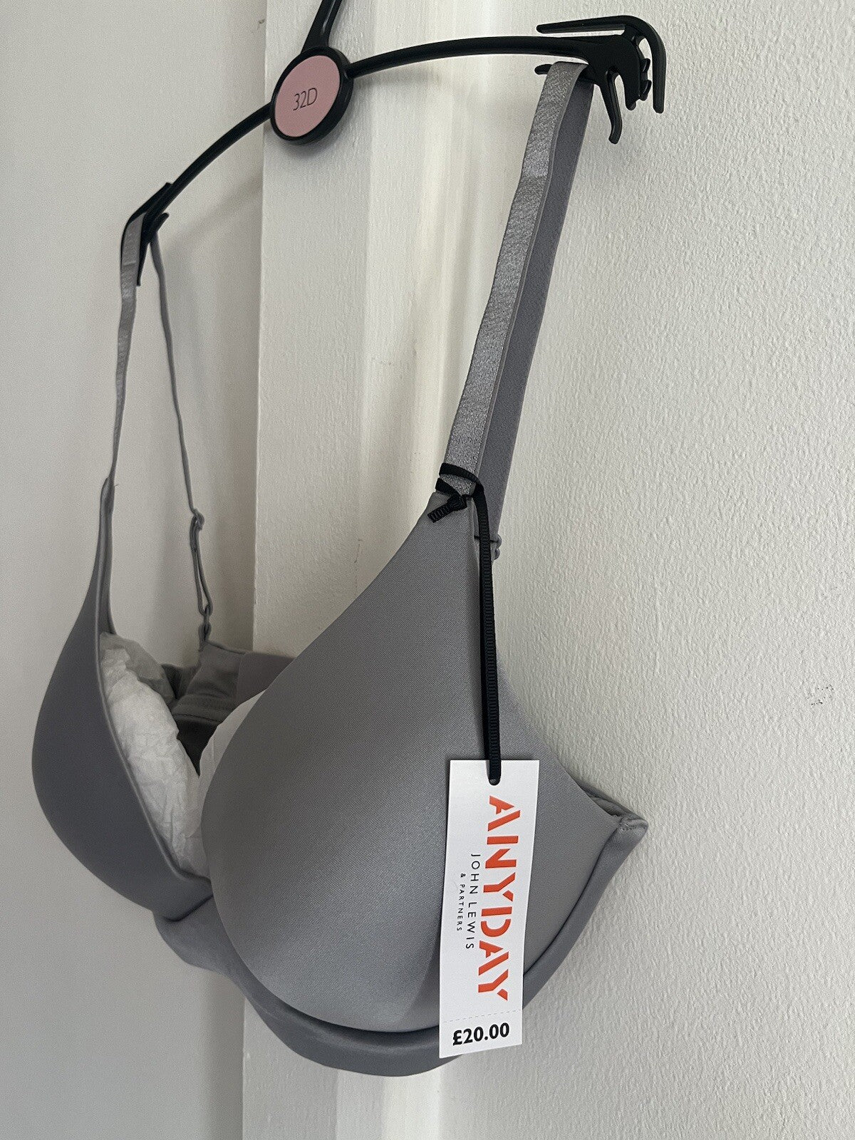 John Lewis Anyday Silver Willow Wire free Bra Size 32D💥50% OFF💥