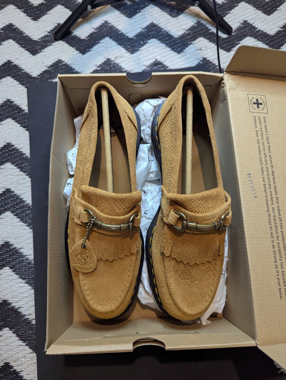 Dr. Martens adrian snaffle repello emboss suede  kiltie loafers MSRP £150