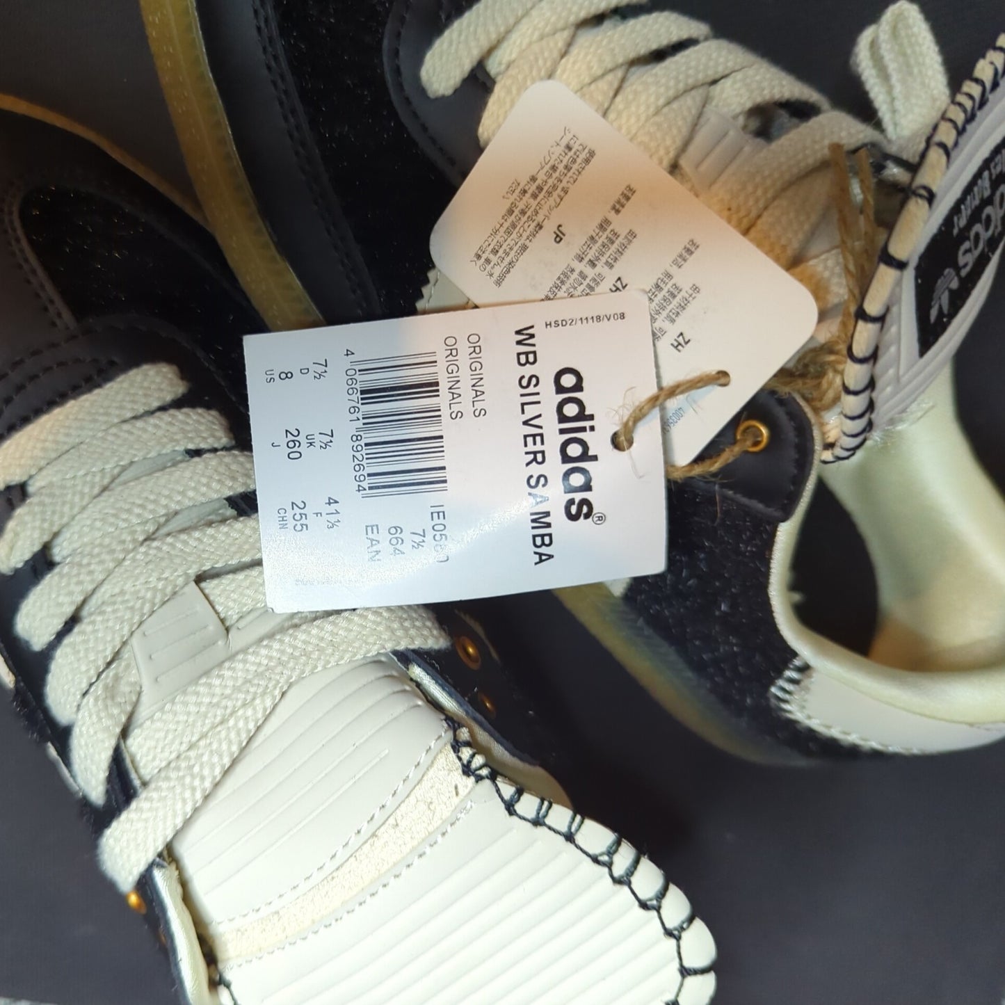Size 8 adidas Wales Bonner x Samba Pony Black
