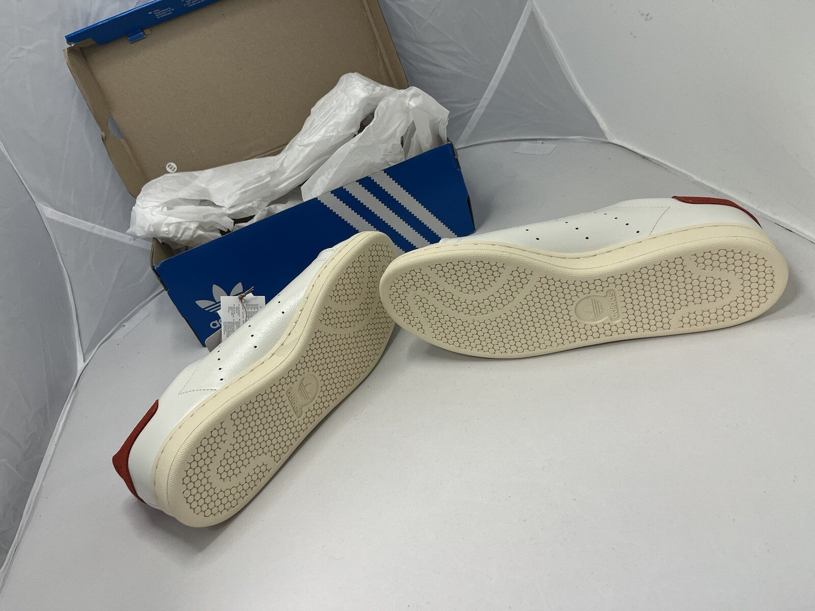 Size UK 10 Adidas Stan Smith Lux White Red Brand New In Box 📦