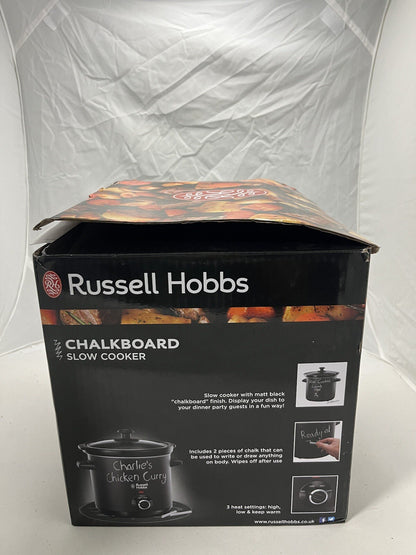 Russell Hobbs Chalk board Slow Cooker 3.5L 4 Portion 24180 Keep Warm Black