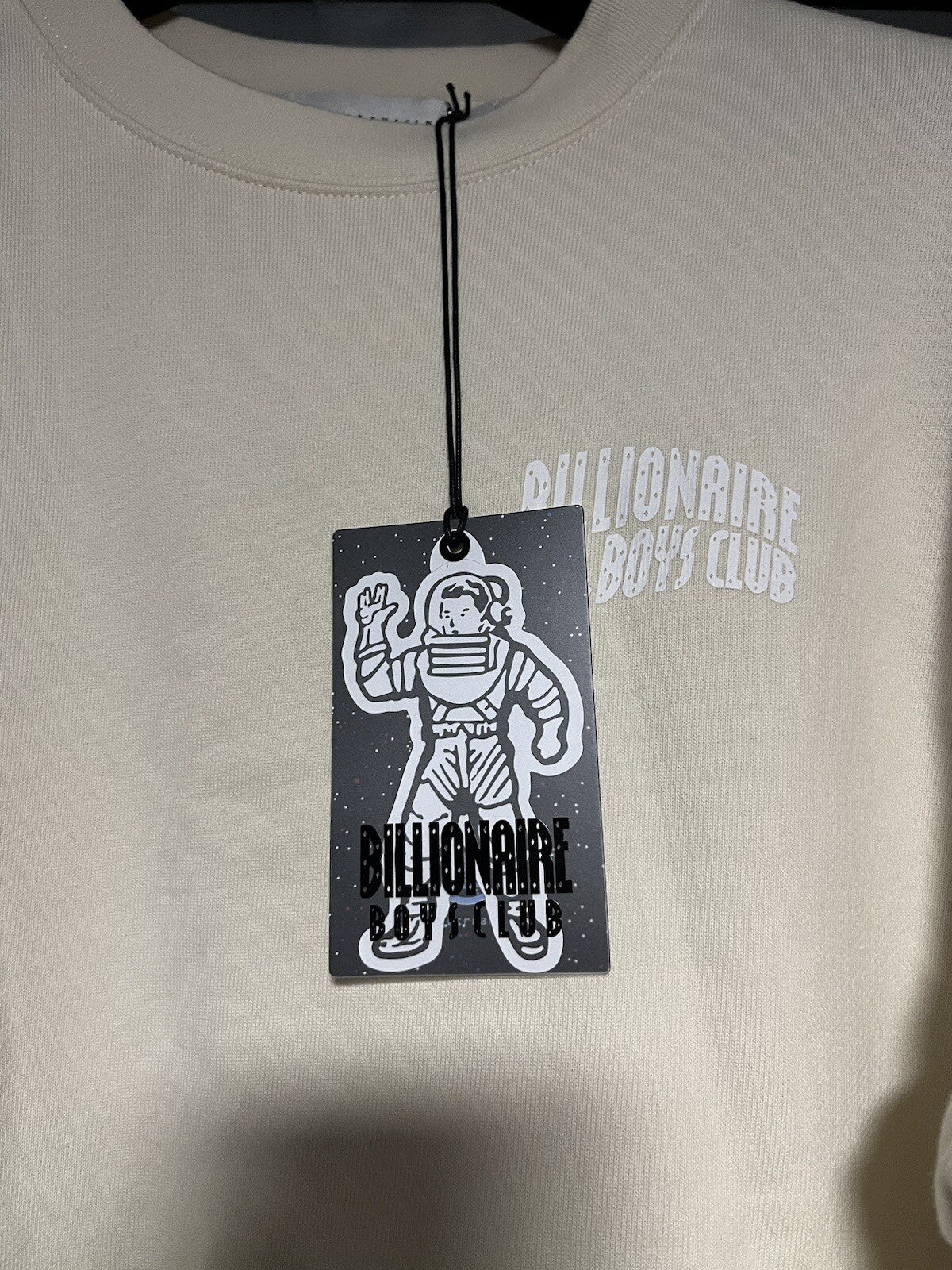 BILLIONAIRE BOYS CLUB MEDIUM ARCH LOGO CREWNECK MENS SWEATSHIRT BEIGE 