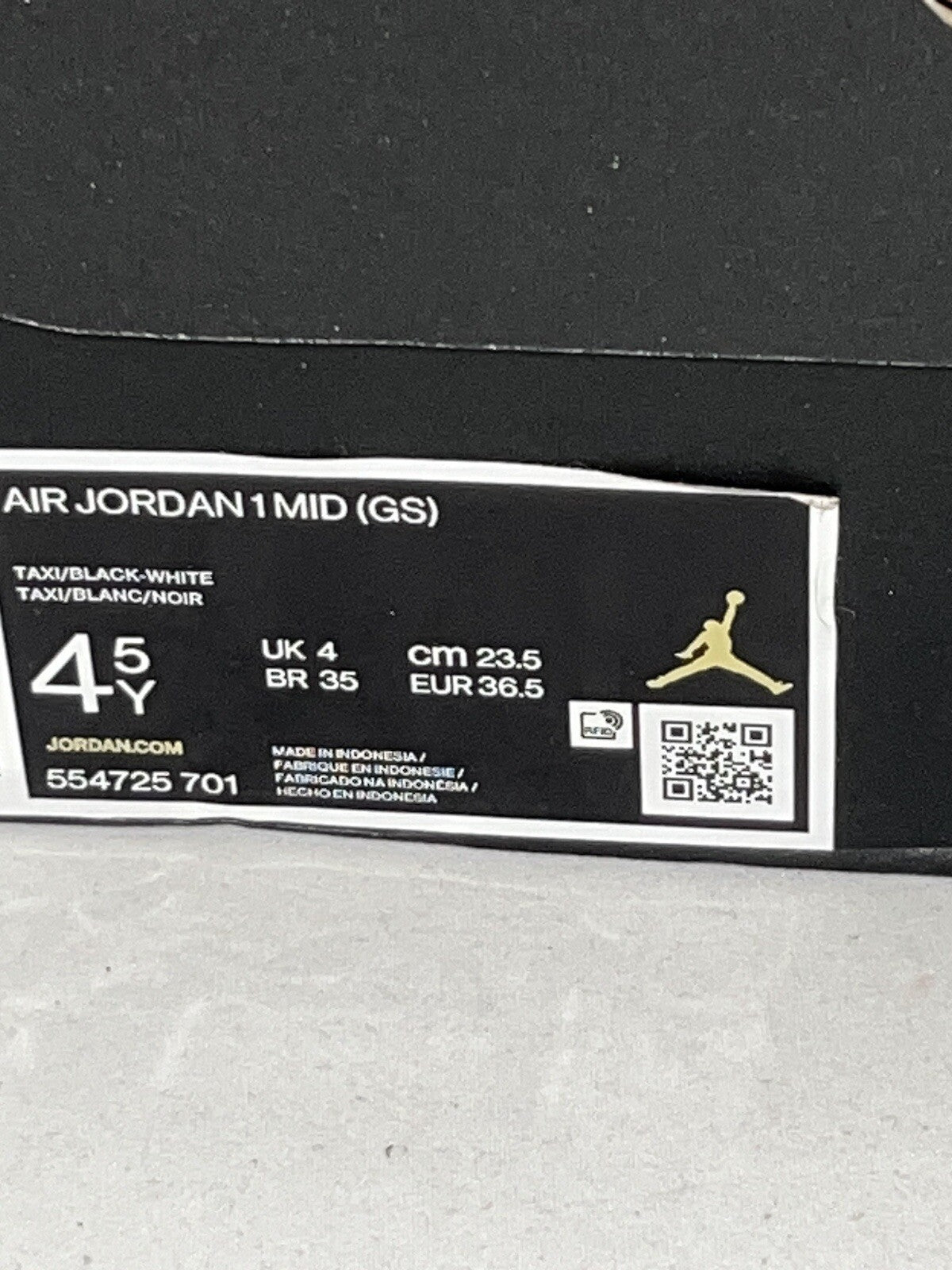 NIKE AIR JORDAN 1 MID GS -TAXI BLACK AND yellow -UK4