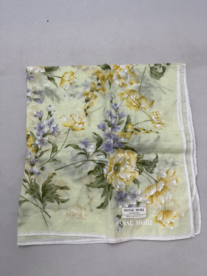 Hanae Mori Hand Painted Handkerchief Neckerchief