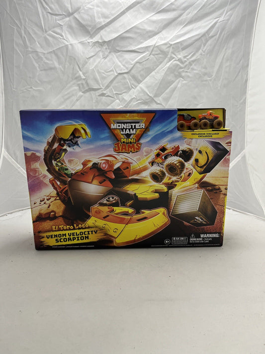 Monster Jam Mini Jams El Toro Loco Venom Velocity Scorpion Playset 3+ 