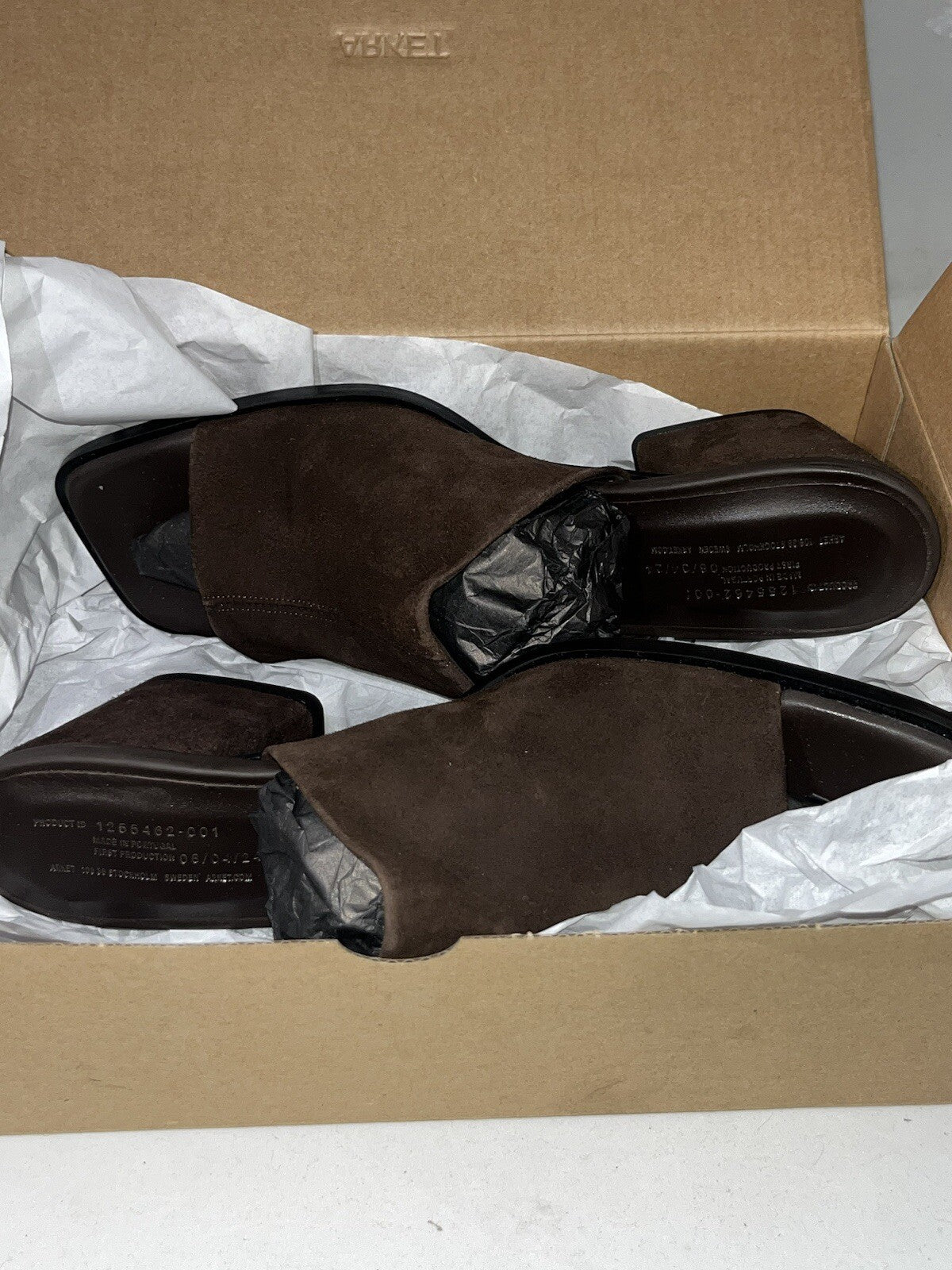 ARKET  Slip on heels suede brown leather lining