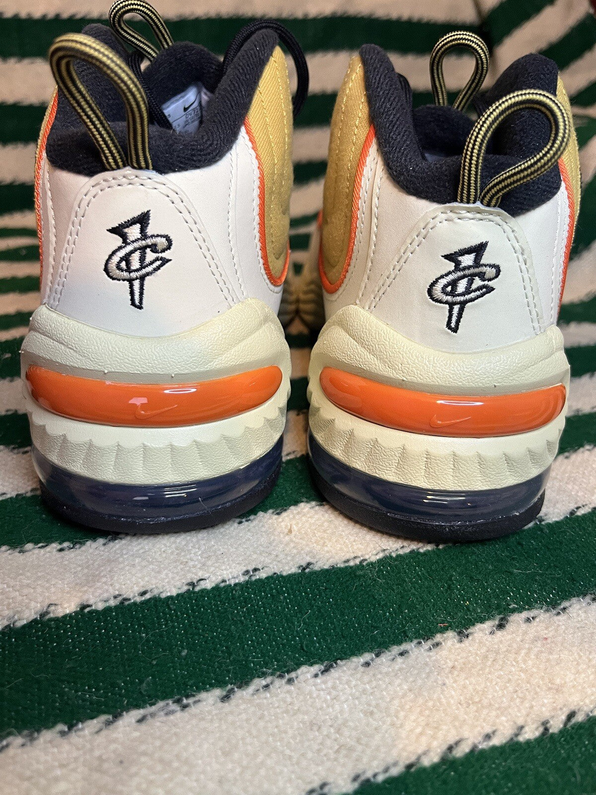 Nike Air Penny 2 Trainers Wheat Gold/Safety Orange Black Size UK 8/US 9