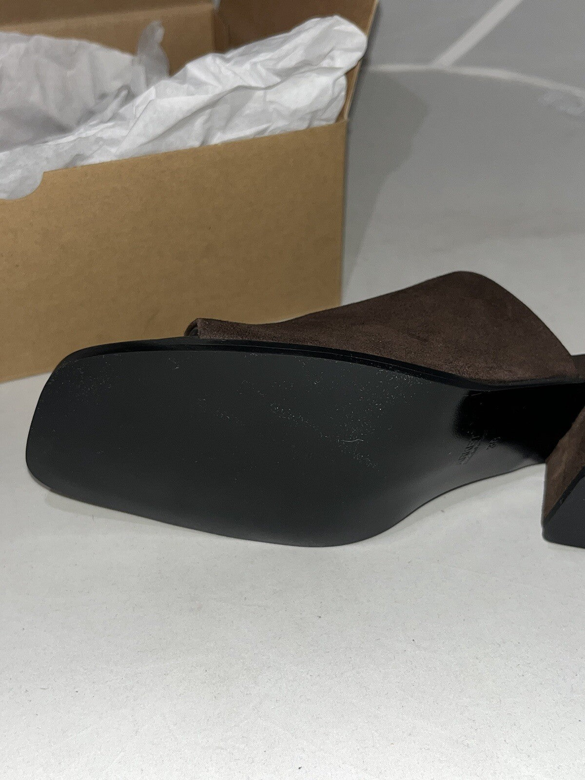 ARKET  Slip on heels suede brown leather lining