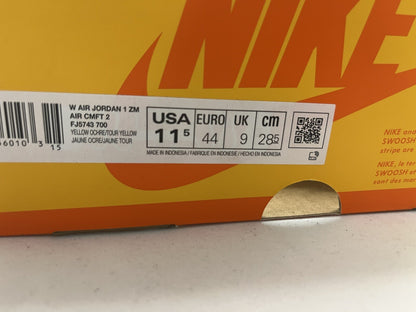 NIKE AIR JORDAN 1 ZOOM AIR COMFORT 2 TRAINERS YELLOW OCHRE UK 9 BRAND NEW
