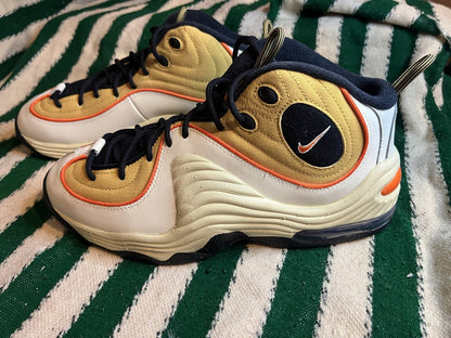 Nike Air Penny 2 Trainers Wheat Gold/Safety Orange Black Size UK 8/US 9