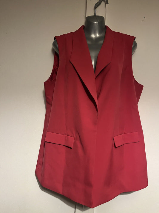 Dannii Minogue Petites Sleeveless Blazer Red Size 10 Petite 