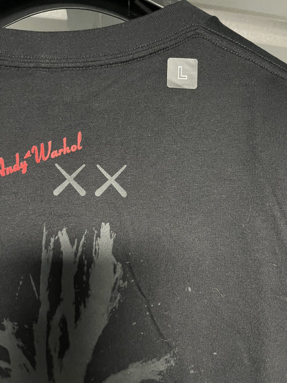 NWT UNIQLO UT KAWS + Andy Warhol Black Short Sleeve T-Shirt TEE 