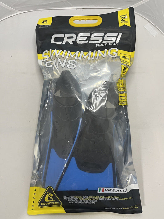 Cressi Sub Rondine Light Fins Flippers BLUE Size 4.5 UK 37/38 (EU) Swimming