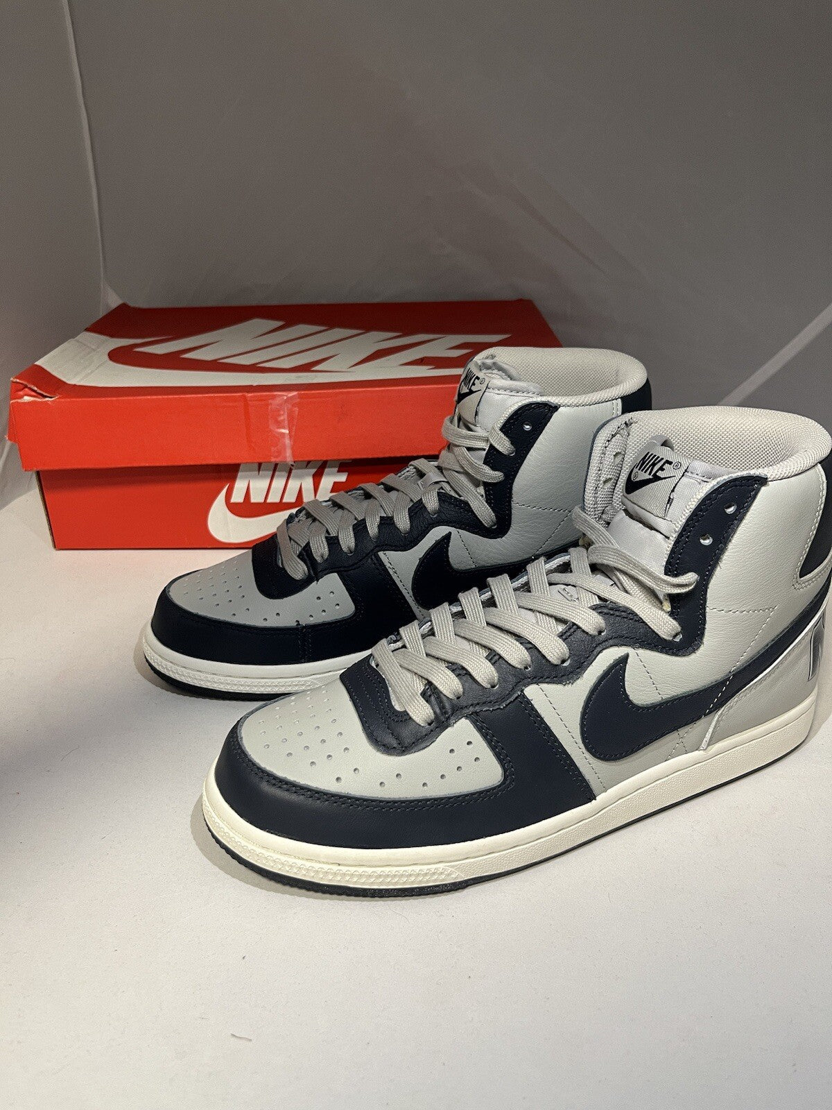 NIKE Terminator High Granite/Dark Obsidian-Sail Shoes uk 7 FB1832-001 Sneakers