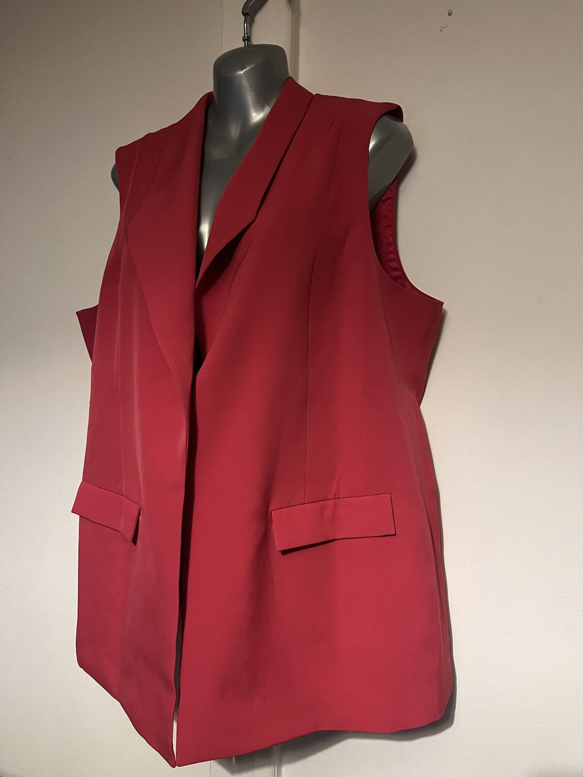 Dannii Minogue Petites Sleeveless Blazer Red Size 10 Petite 