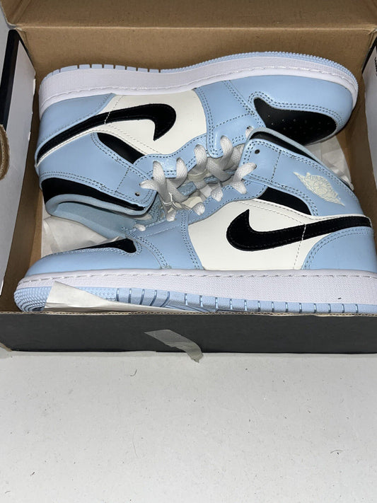 Nike Air Jordan 1 Mid Ice Blue GS Size UK 4.5 - 