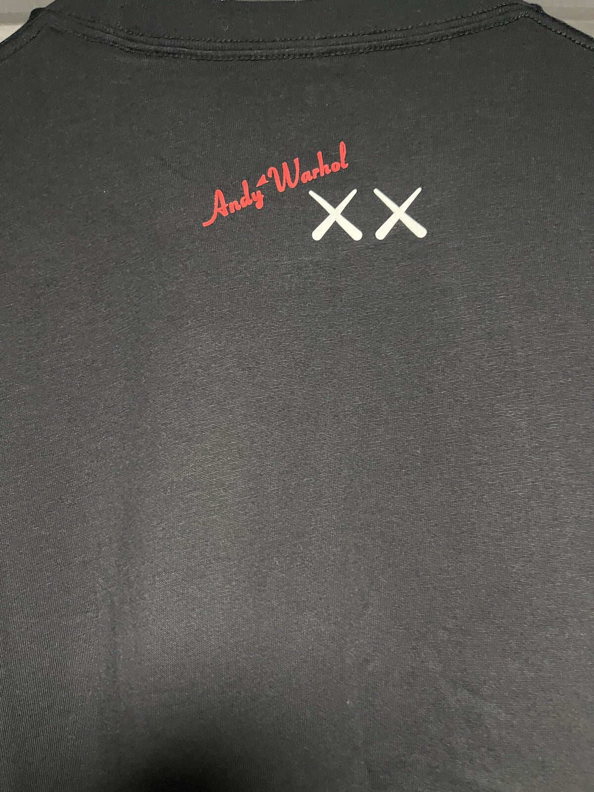 Uniqlo Andy Warhol x KAWS Black T-Shirt - Mens LARGE - Robot Cool Tee