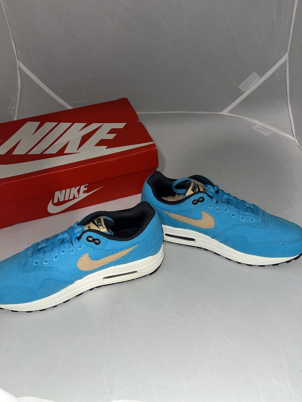 Nike Air Max 1 PRM - Corduroy Baltic Blue - FB8915-400 - Size 7 Uk - New W Box