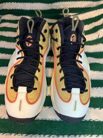 Nike Air Penny 2 Trainers Wheat Gold/Safety Orange Black Size UK 8/US 9