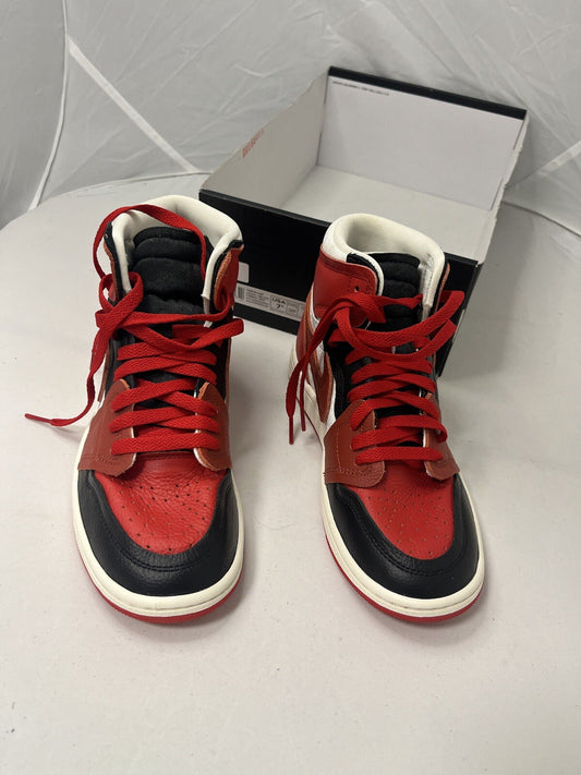 Nike Air Jordan 1 Mid Red black and white Size UK 5