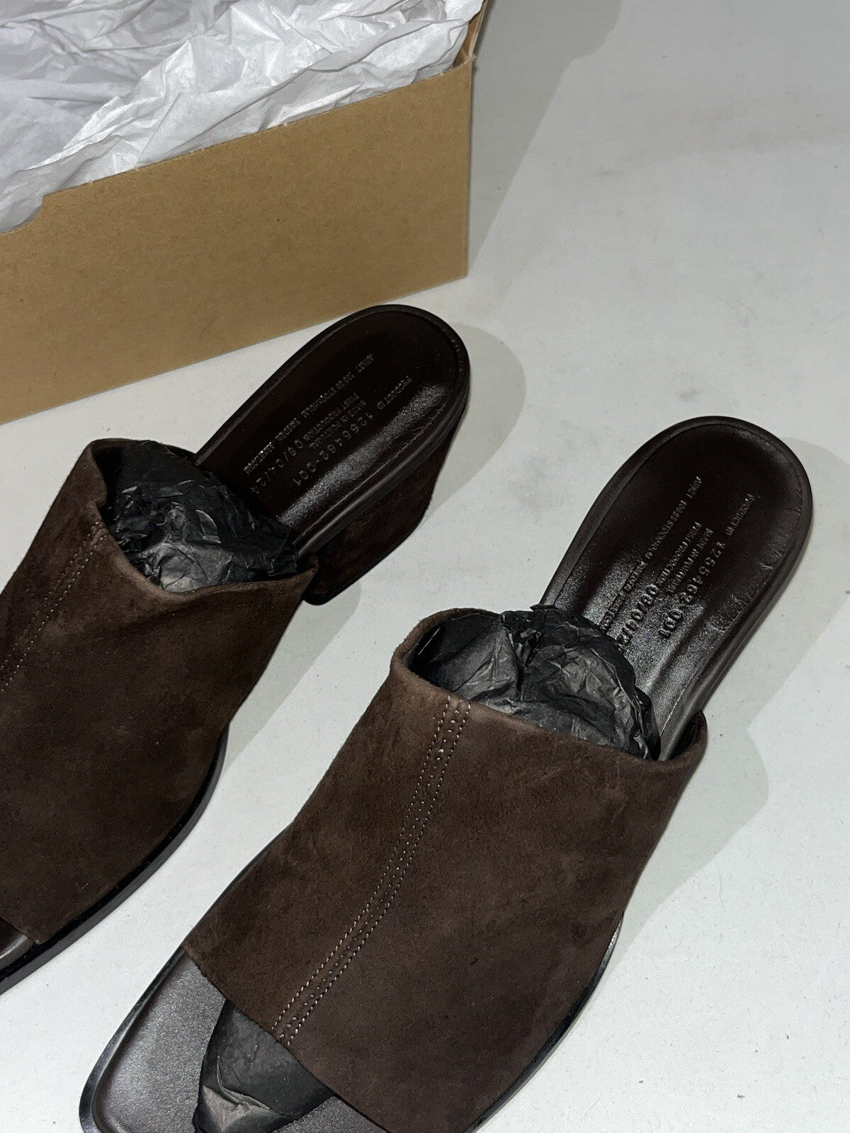 ARKET  Slip on heels suede brown leather lining