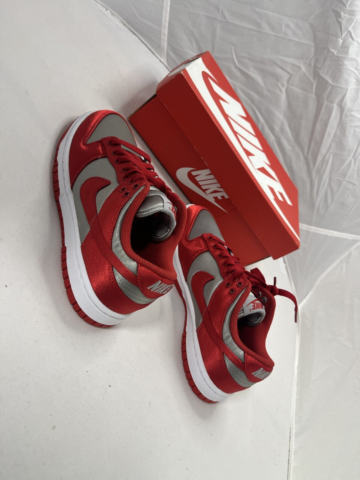 NIKE WMNS DUNK LOW Red SATIN UNLV' - Brand New (with Box) Size 4Uk