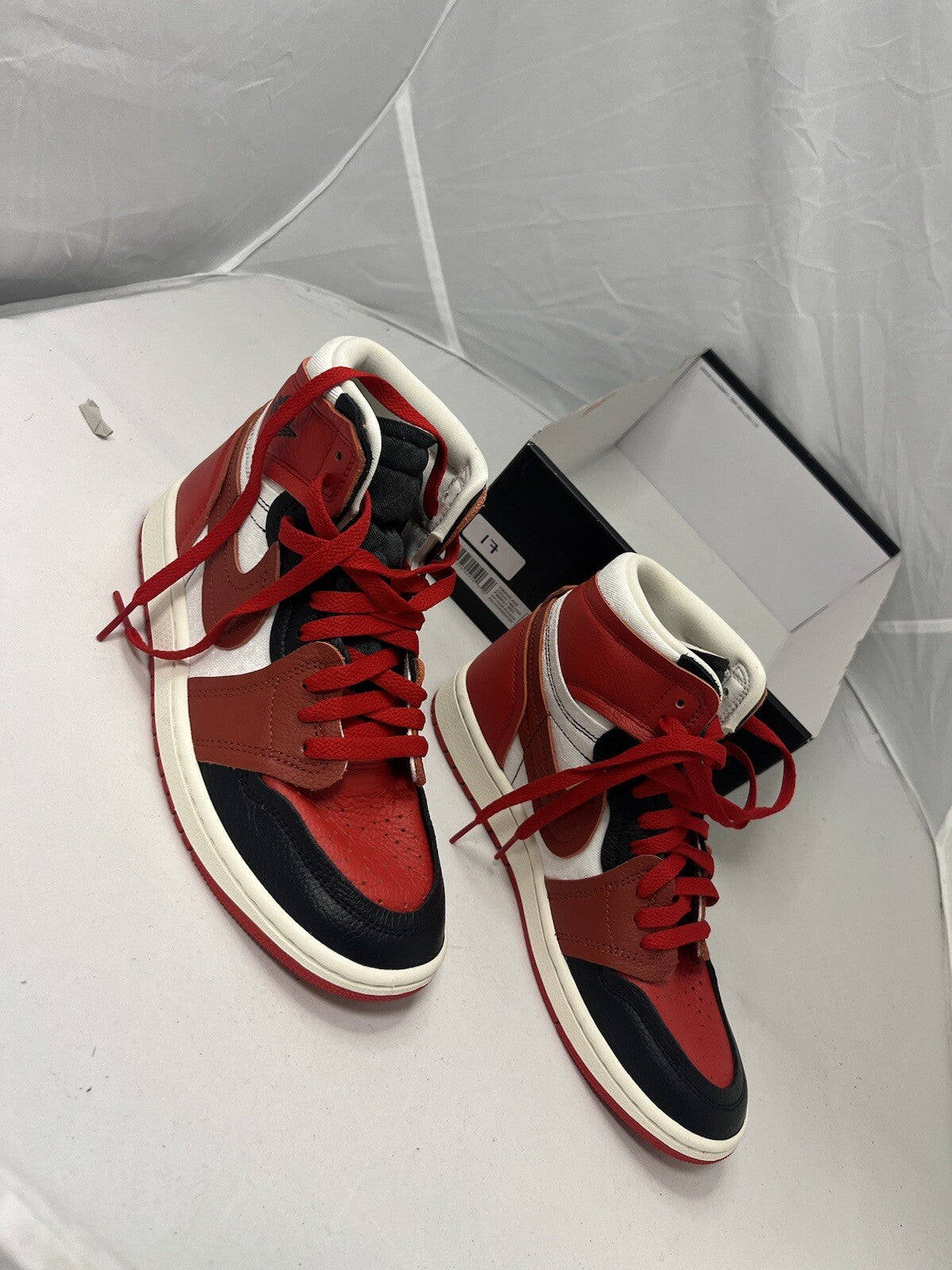 Nike Air Jordan 1 Mid Red black and white Size UK 5