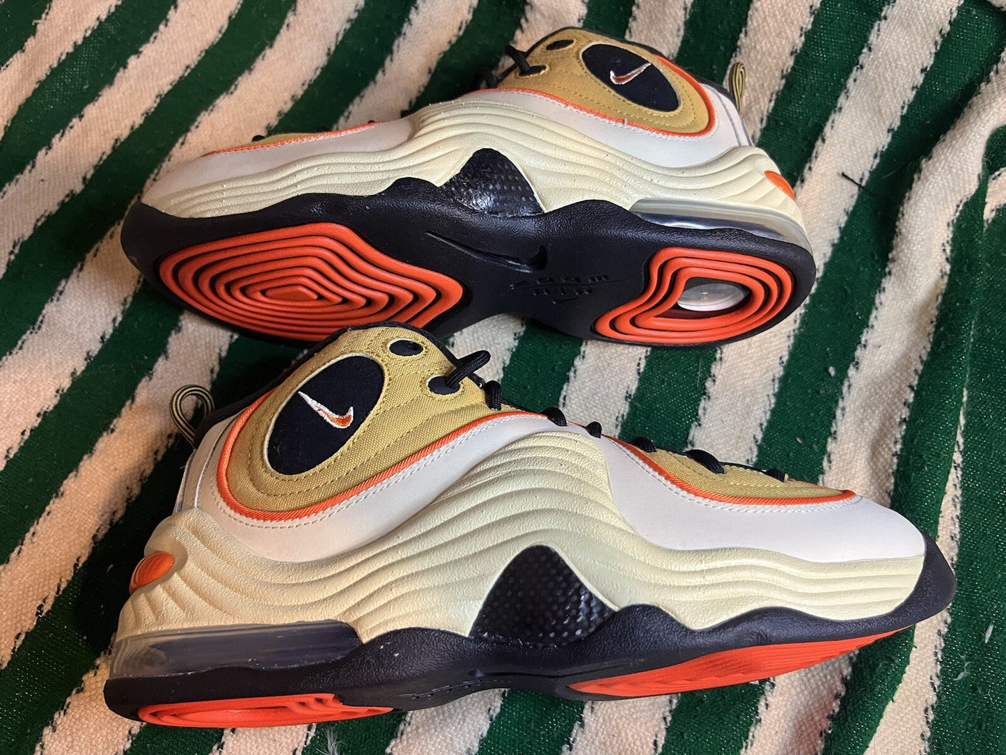 Nike Air Penny 2 Trainers Wheat Gold/Safety Orange Black Size UK 8/US 9