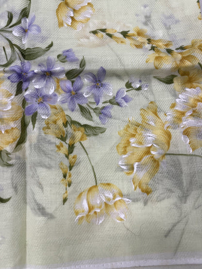 Hanae Mori Hand Painted Handkerchief Neckerchief