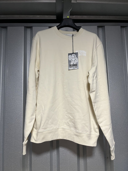 BILLIONAIRE BOYS CLUB MEDIUM ARCH LOGO CREWNECK MENS SWEATSHIRT BEIGE 