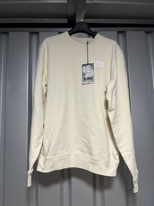 BILLIONAIRE BOYS CLUB MEDIUM ARCH LOGO CREWNECK MENS SWEATSHIRT BEIGE 