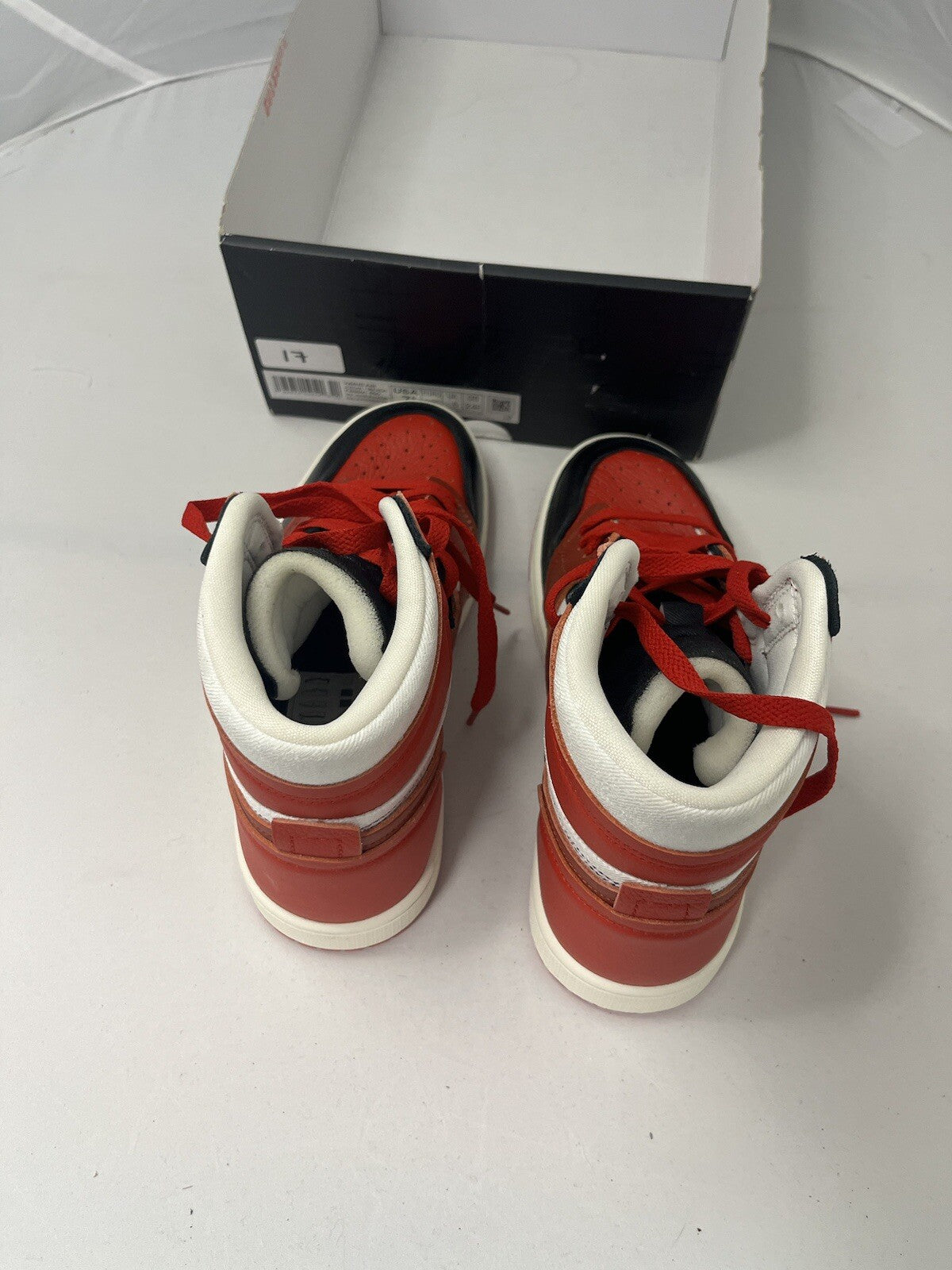 Nike Air Jordan 1 Mid Red black and white Size UK 5