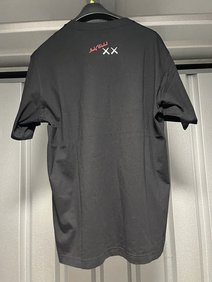 Uniqlo Andy Warhol x KAWS Black T-Shirt - Mens LARGE - Robot Cool Tee